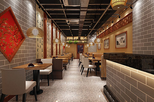扬州传统中式餐厅餐馆装修设计效果图